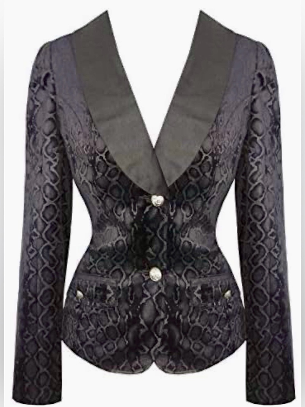 Hearts & Roses London Black Velvet Leopard Flock Jacket